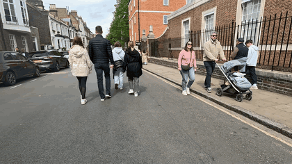 Real handheld shaky-cam clip: a walk down a London street